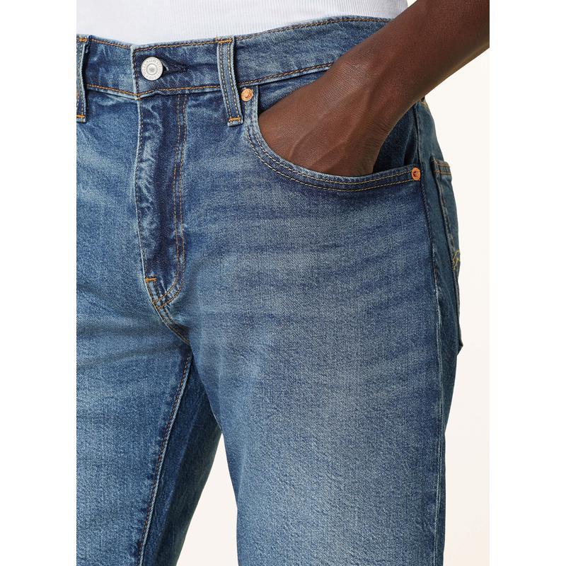 Levi’s男士修身短裤窄版牛仔短裤五口袋拉链设计做旧效果柔软舒适