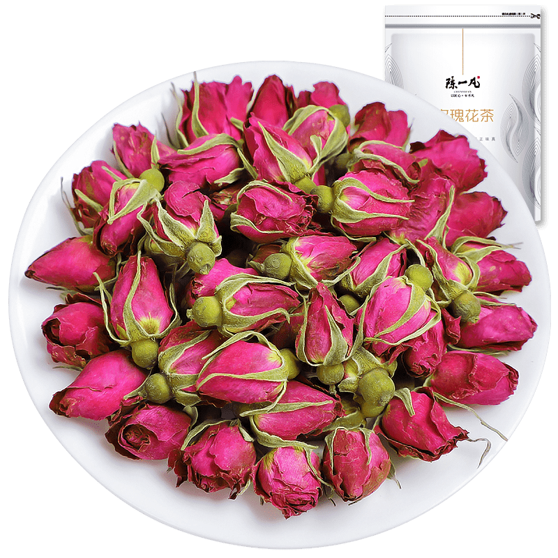 陈一凡玫瑰花茶精选无硫平阴重瓣红玫瑰干花蕾花苞泡水喝的花草茶养生