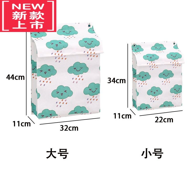 可莉允门后卡通收纳袋挂袋浴室挂墙布艺壁挂式置物袋宿舍床边杂物收纳包图片