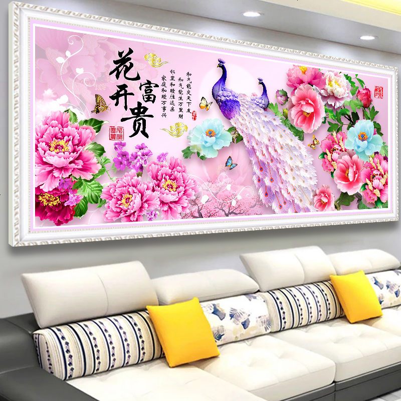 异形钻石画满钻新款花开富贵点贴钻十字绣砖石秀5d客厅钻石绣2018