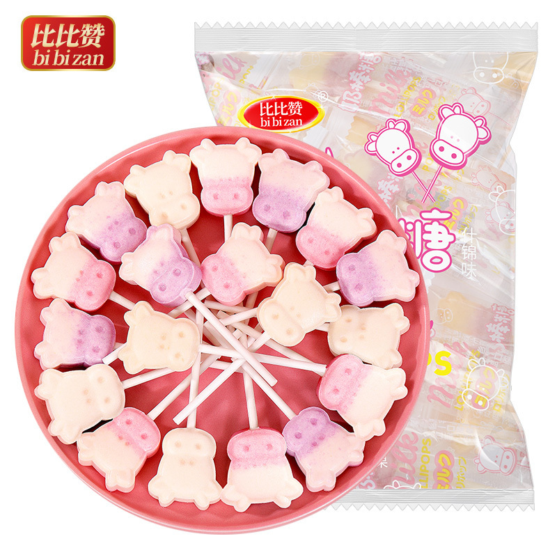 【满199减125元】欧贝拉棒棒糖网红牛头奶棒糖500g整袋儿童零食小吃奶糖创意牛奶糖果圣诞节