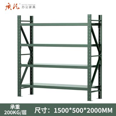 质凡货架仓库货架置物架展示架军绿色轻型长150宽50货架承重200kg