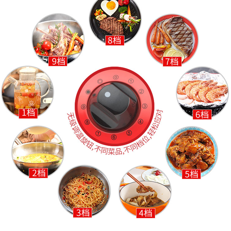 米技(MIJI)Gala I I600W 红色 德国米技炉 家用电陶炉 电磁炉 茶炉 环保 肖特面板 单眼双圈高清大图