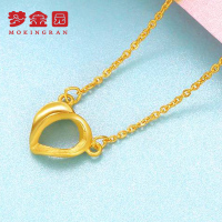 梦金园 黄金项链 心爱足金999套链吊坠含链 女士计价 黄金饰品首饰