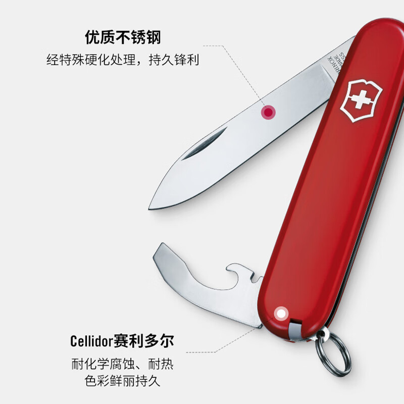 维氏瑞士军刀羽量拳击手8项多功能水果刀刀折叠刀红色0.2303高清大图