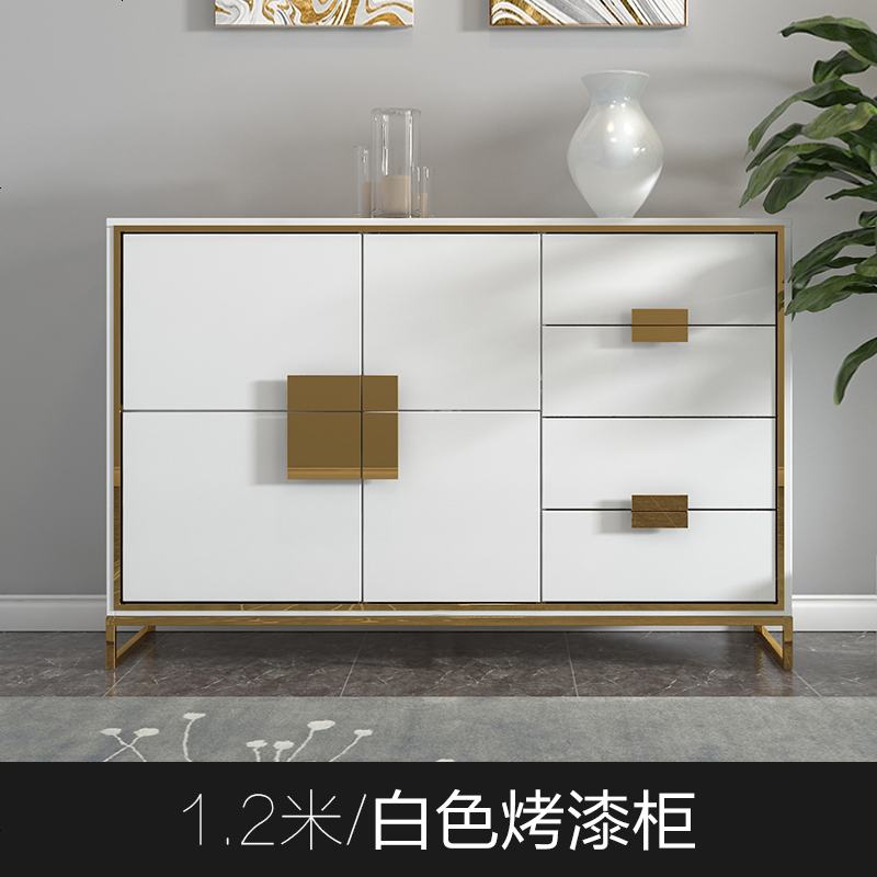 北欧轻奢餐边柜后现代简约玄关餐厅柜子客厅靠墙储物柜烤漆备餐柜高清大图