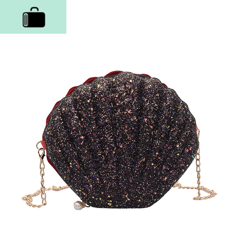 上新洋气包包仙女单肩包2020新款潮时尚简约亮片贝壳包链条斜挎包NEWLAKE高清大图