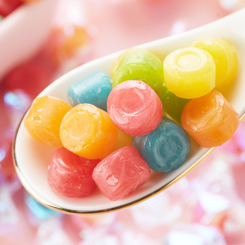 [满199减125元]欧贝拉多彩水果糖500g袋装零食糖果散装硬糖创意结婚喜糖网红糖果 水果糖
