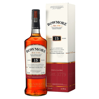 波摩(Bowmore)洋酒 15年艾莱单一麦芽苏格兰威士忌 700ml