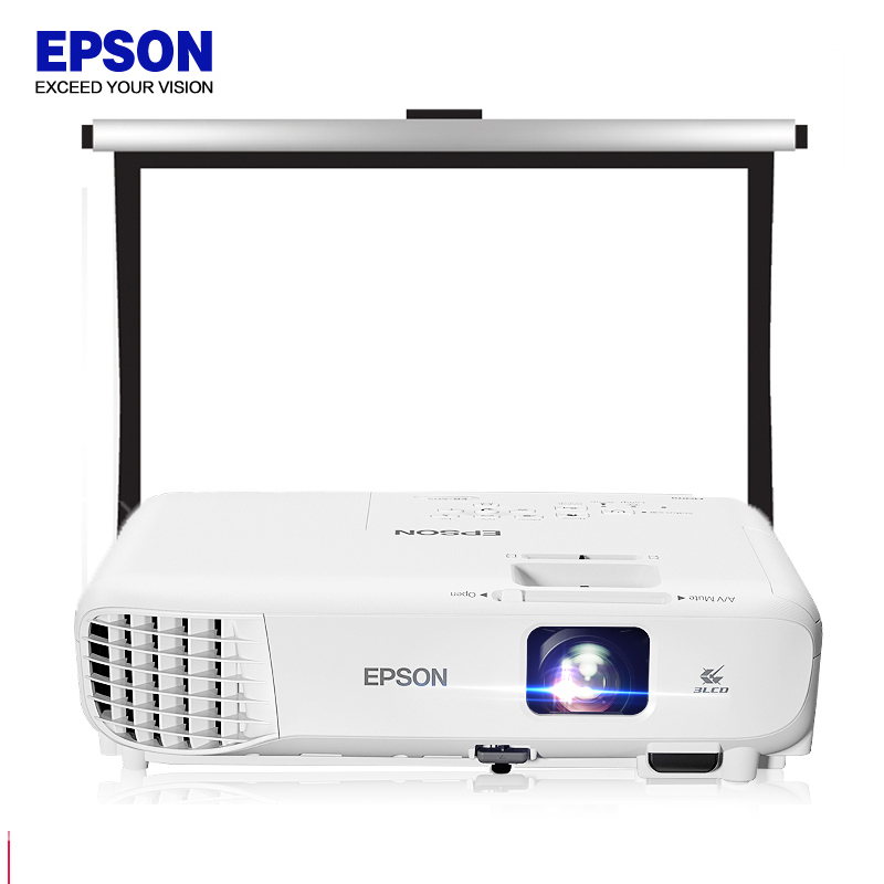 爱普生(EPSON)CB-109W高亮商务办公投影机+100英寸16:10支架幕布+移动推车（含安装调试）