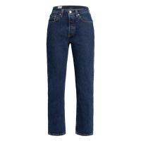 Levi’s高腰直筒纽扣飞门女士牛仔裤口袋标识装饰