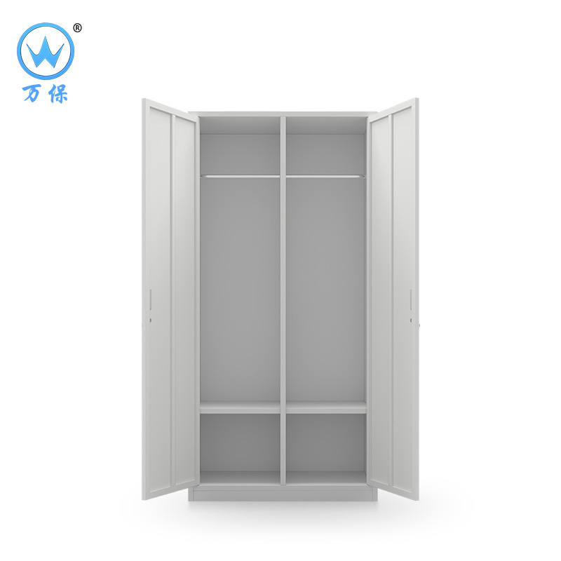 <万保>钢制更衣柜 办公家具 更衣柜 铁皮更衣柜 对开门更衣柜 双门简易衣柜