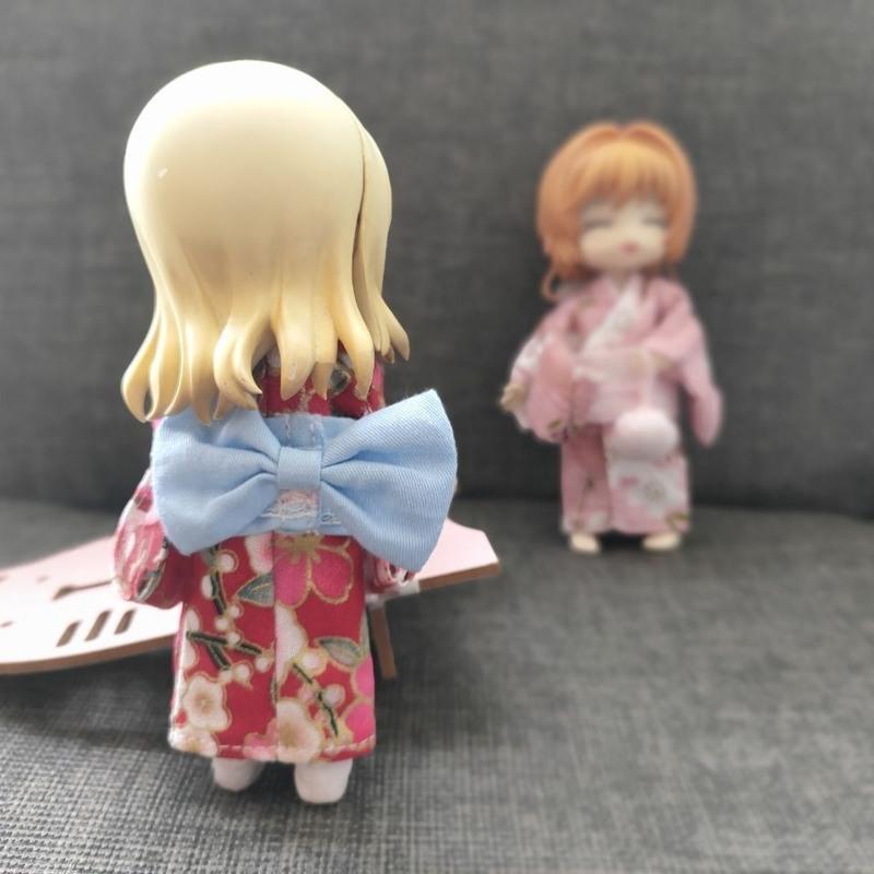 ob11娃衣配件古风和服套装三件套ymy点小闹body9素体可穿和服裙ob粉