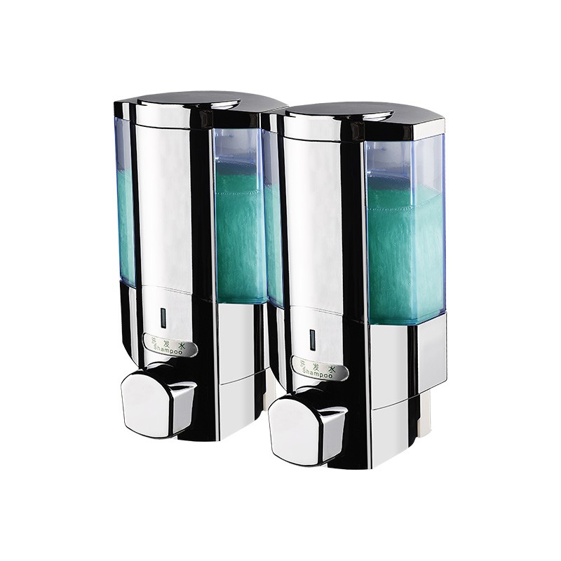 瑞沃(SVAVO)手动皂液器350ml 免打孔洗手液盒 壁挂沐浴露盒 V6102铬色 双格350ml*2单位:个