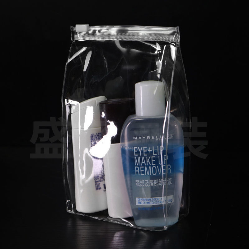 PVC拉链袋透明自封袋文玩密封袋收纳首饰化妆品小样包装袋 10*15*3.5(5个)