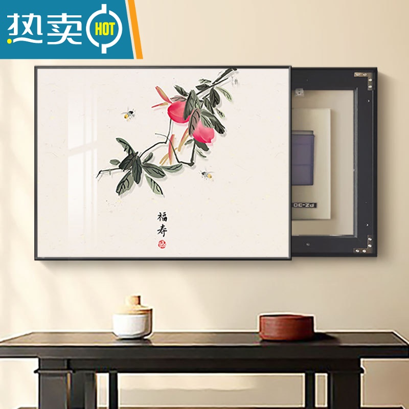 敬平电表箱装饰画免打孔简约客厅配电箱挂画新中式遮挡开关餐厅壁画装饰画高清大图