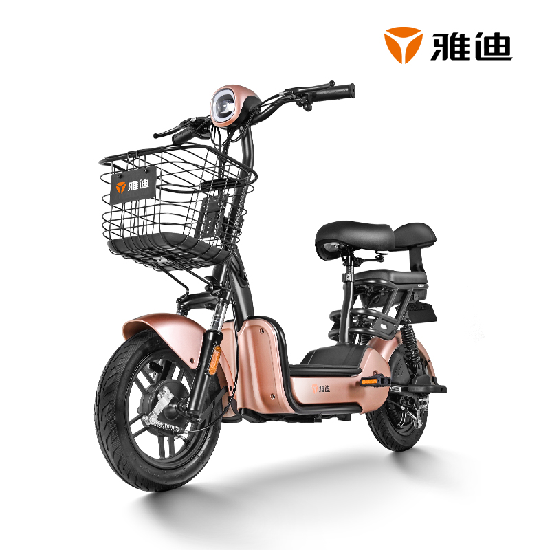 雅迪3c版新国标小飞侠锂电电动车48v成人电瓶男女自行车助力脚踏小型