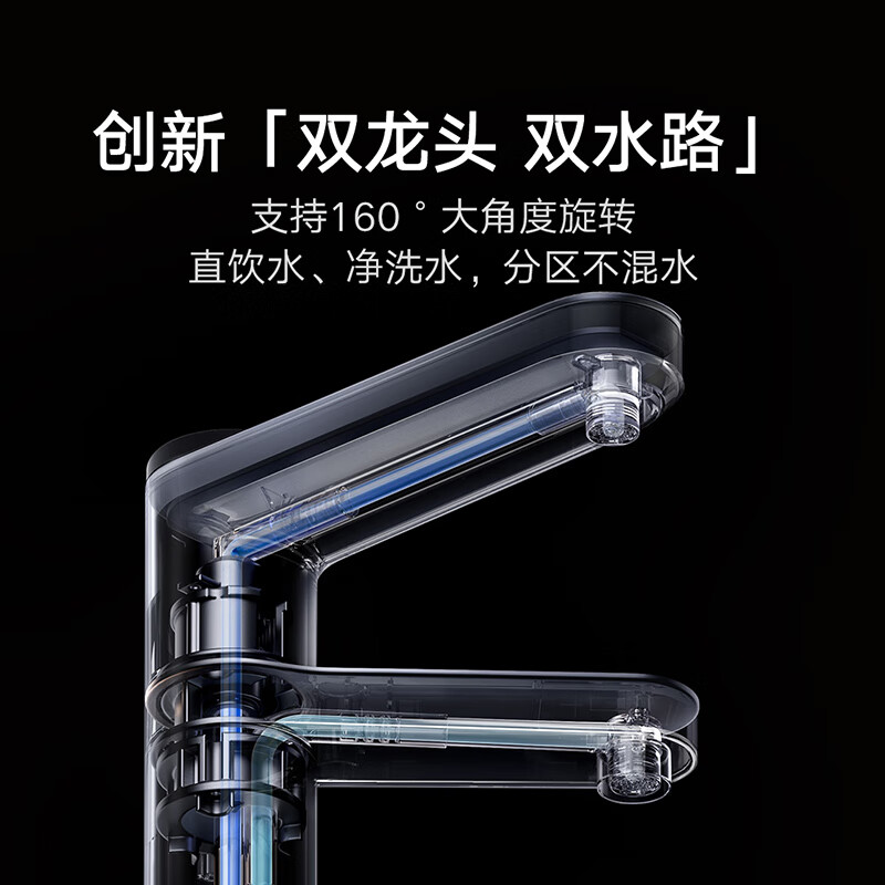 米家小米双效净水器pro双出水1600G家用厨下直饮净饮一体纯水机 双龙头双水路6年长效RO滤芯MR1692高清大图