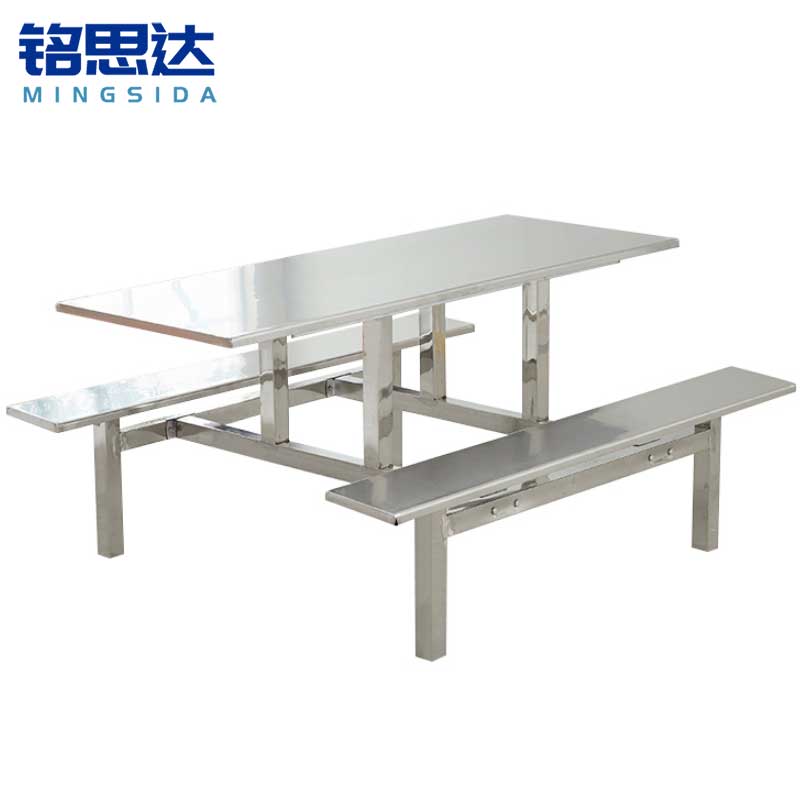 铭思达不锈钢食堂餐桌六人位套高清大图