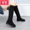 可莉允女童鞋儿童靴子2021年新款秋冬季长靴女孩平底高筒马靴长筒过膝靴