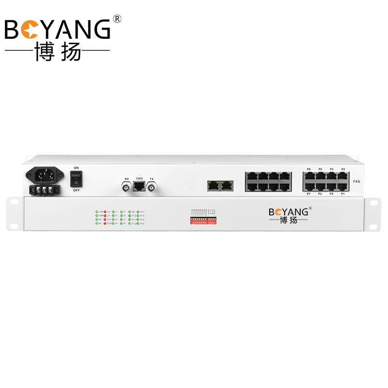 博扬(BOYANG)BY-8E1 PCM电话语音复用设备光端机 E1转8路电话FXO/FXS 机架式 1对价
