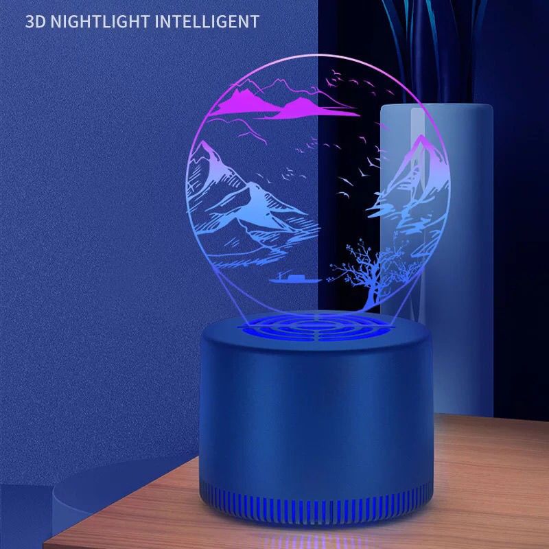 灭蚊器电蚊灯神器吸蚊捕蚊灭蚊灭蚊灯无辐射静音新款迷你家用卧室|桃花秘境:蓝色 带适配器