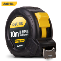 得力(deli) 10米尼龙覆膜钢卷尺盒尺伸缩尺米尺公制10m*25mm DL9010P 3个起订