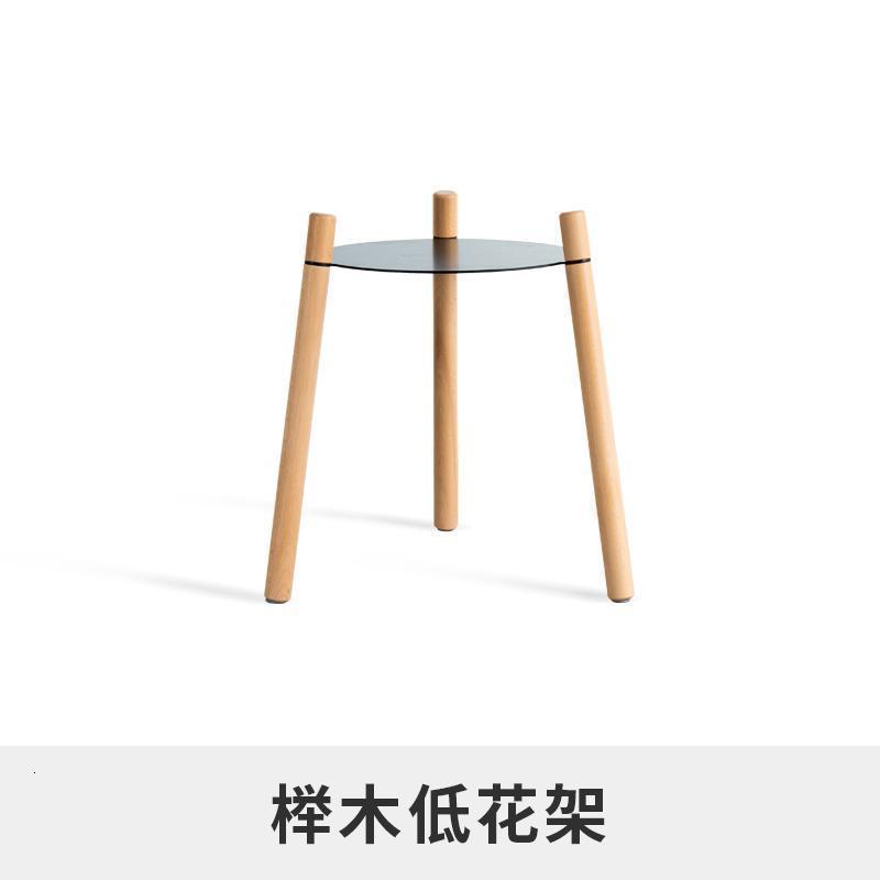 森美人日式简易花架全实木腿角几铁艺展示架客厅家具沙发边几高清大图