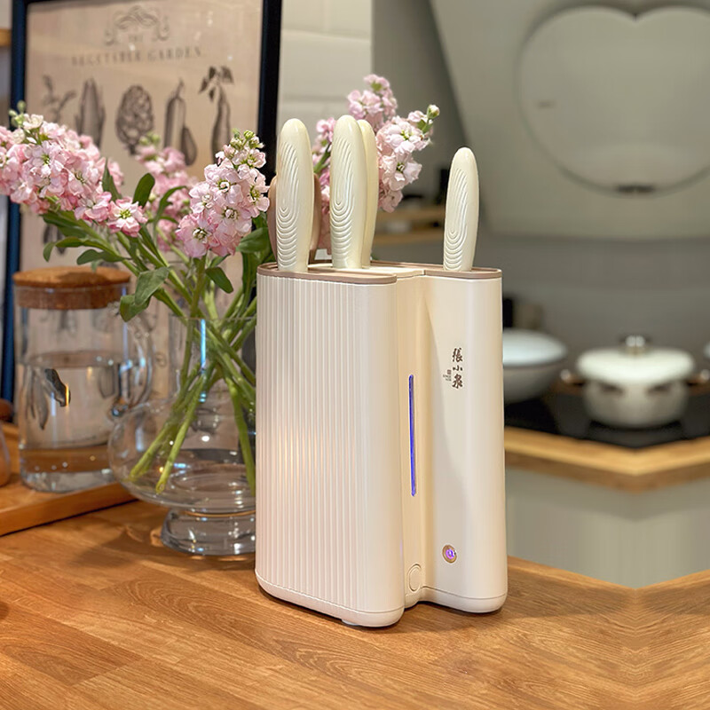 张小泉 大师印·曲直电动除菌抗菌套刀六件套菜刀 切片刀(茶白) C200022