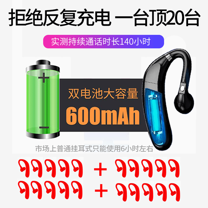 oksj fc6无线蓝牙大电量双电池【140h耳机