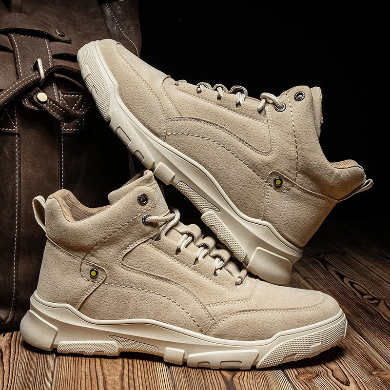 伊努特墨季 秋季马丁靴男高帮潮流网红百搭板鞋子男韩版高腰中帮工装