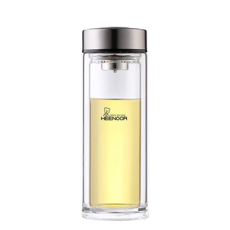 希诺(HEENOOR)双层玻璃杯 XN-9302 男女士家用高档商务泡茶隔热水杯透明喝水杯子345ML