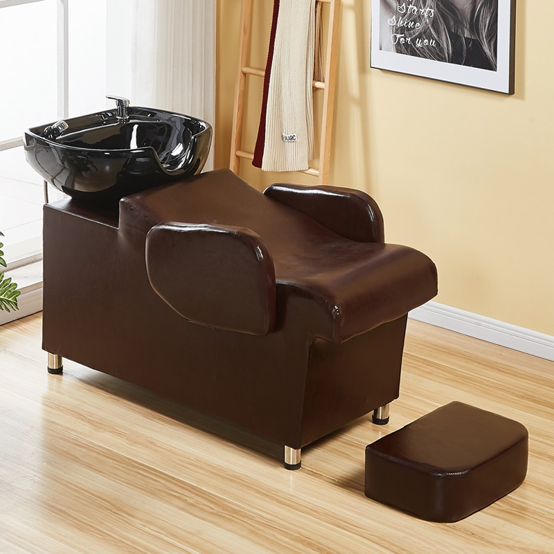 洗头床理发店美发床发廊专用冲水床陶瓷盆洗头床厂家直销半躺式床定制