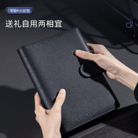 得力(deli)3151活页皮面本 黑色 25k/100张 皮面记事本笔记本子 商务记事本会议记录本日记本计划本