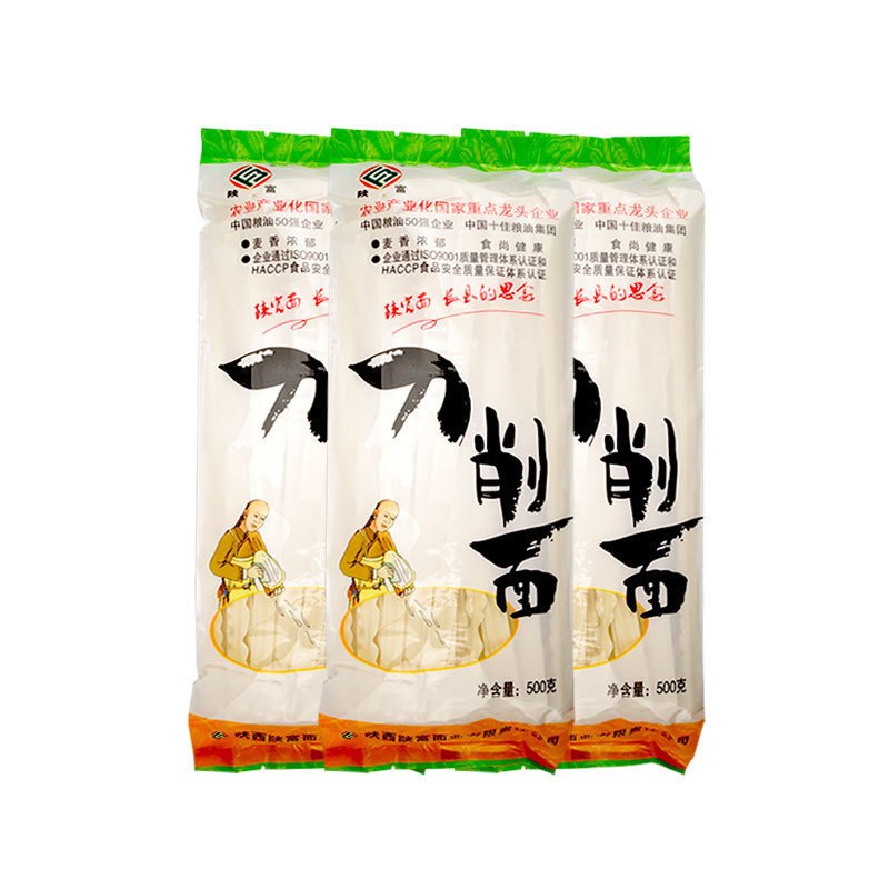 陕西面条陕富刀削面挂面宽面条油泼烩面 刀削面500g