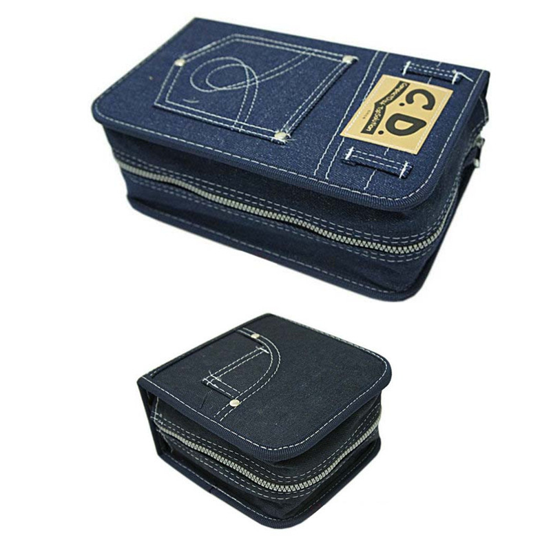 牛仔cd盒大容量光盘包光碟收纳盒车载办公cd包全新汽车碟片收纳包60片