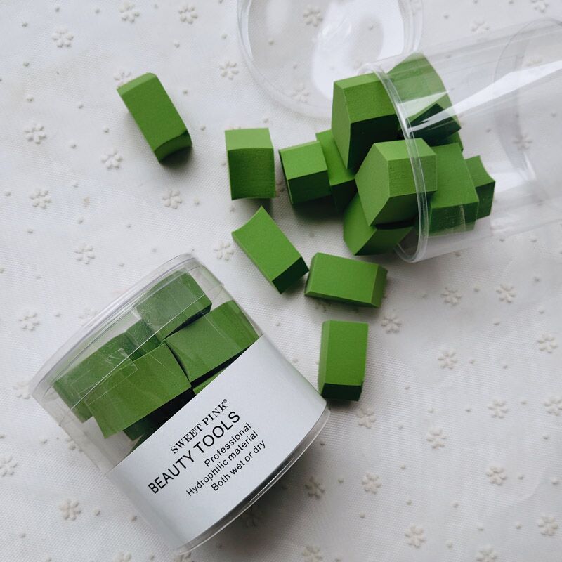 粉色安琪sweetpink 干湿两用果冻粉朴15PCS/盒绿色干湿两用 清洁 粉扑 化妆棉 化妆粉扑高清大图