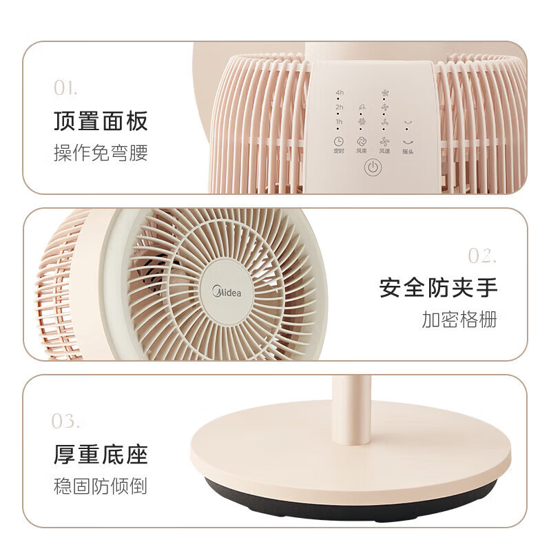 美的循环扇家用落地扇轻音摇头空气循环扇台地两用客厅卧室节能电风扇 FGA24TYR[台地两用遥控款]高清大图