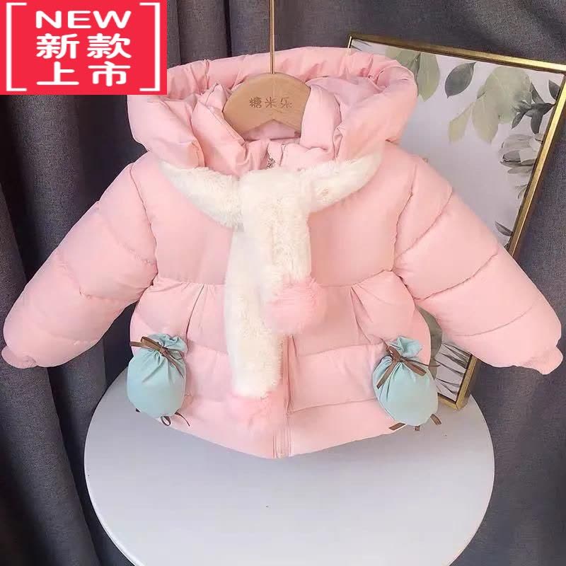 可莉允男女童冬季外套2020女宝宝韩版加厚棉衣中小童棉服会动的翅膀棉袄图片