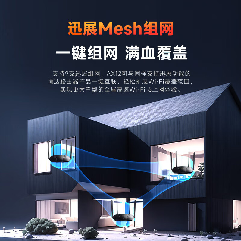 腾达(Tenda)AX12 wifi6 千兆路由器 信号增强版无线家用5G双频高清大图