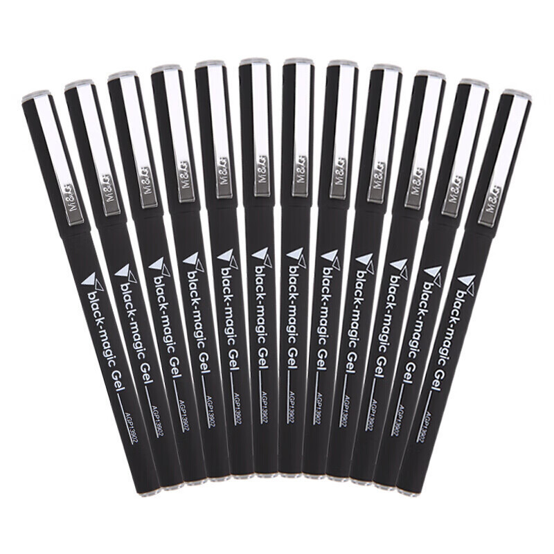 晨光(M&G) AGP13902 拔盖中性笔 黑 0.5mm 12支/件 2件装高清大图