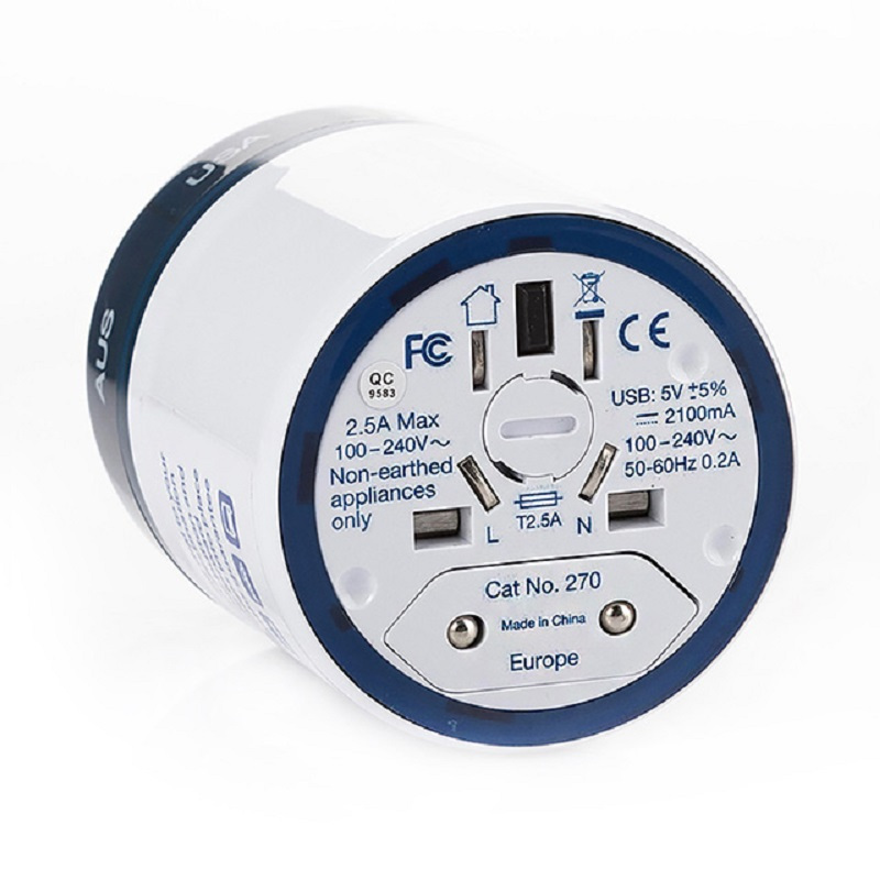 Travel Blue 蓝旅 魔方环球通用转换插座+2×USB270蓝色高清大图