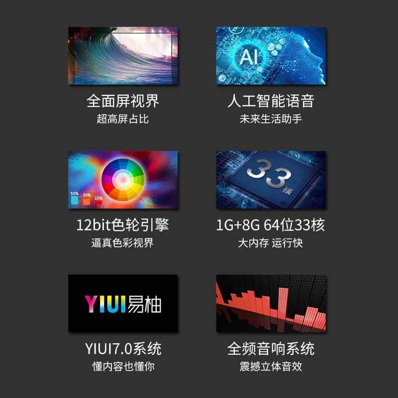 康佳KKTV K32K6 32英寸 超薄无边全面屏 AI人工智能语音 8G大内存 投屏功能 教育资源 网络平板液晶电视高清大图