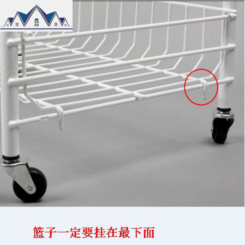 厨房蔬菜带轮浴室架可移动储物架落地式三层置物架水果收纳架 三维工匠高清大图