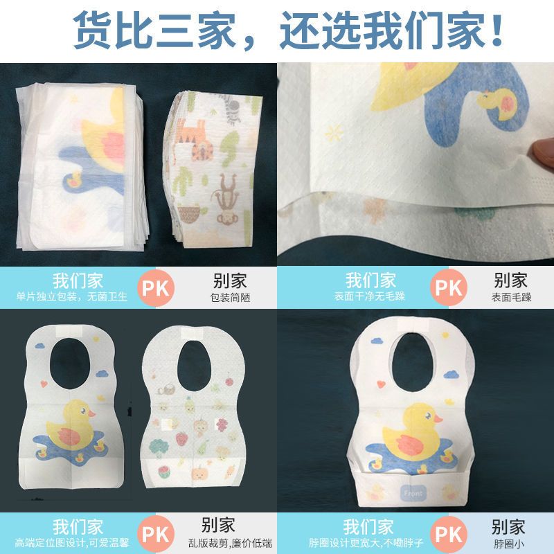一次性口水围兜儿童外出吃饭防水饭兜围嘴一次性免洗围兜独立装 独角兽款散片包装介意勿拍 [实惠]10片独立装