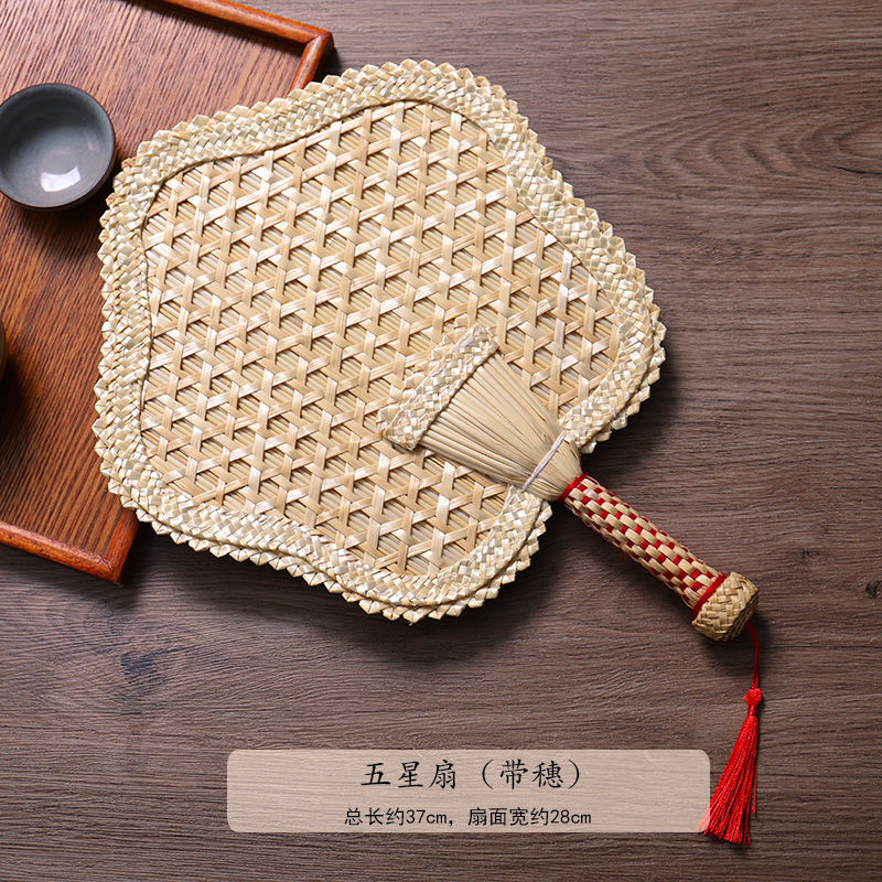手工草编夏季小麦秸扇手摇扇宝宝婴儿纳凉驱蚊扇家用老式大蒲扇子