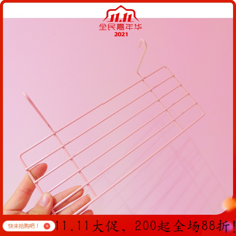 美帮汇少女心爱心形铁艺网格照片墙粉嫩宿舍装饰墙挂收纳篮置物架高清大图