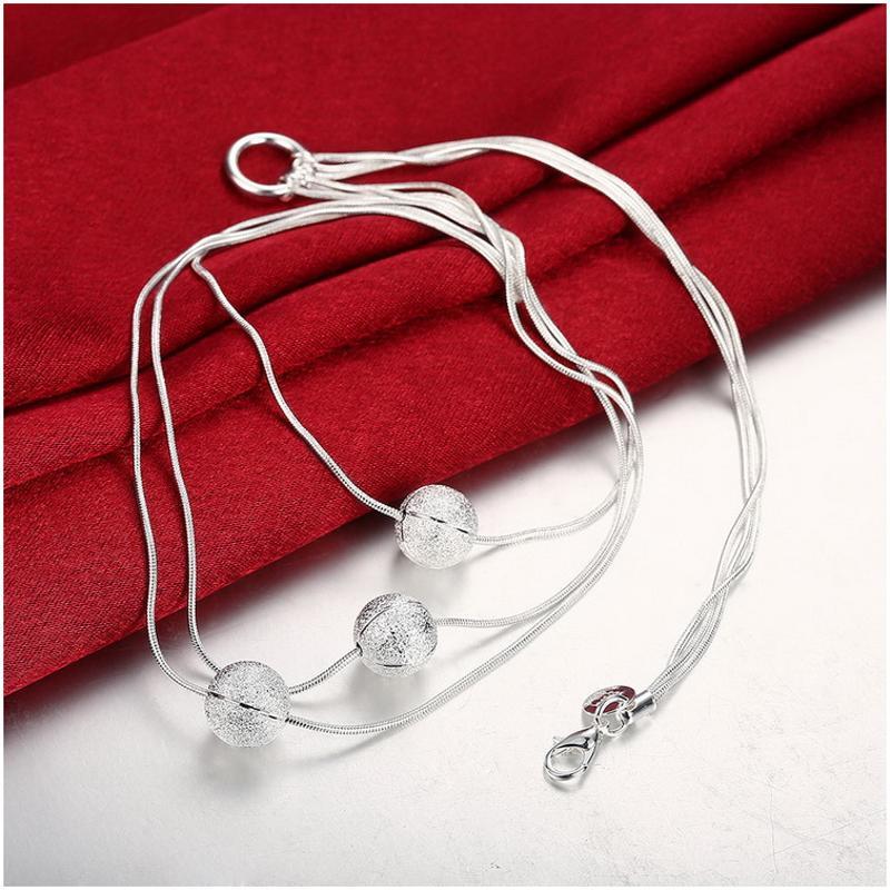 N187 Women Silver Necklace 镀925纯银女项链日韩版锁骨链潮人送女朋友七夕情人节礼物