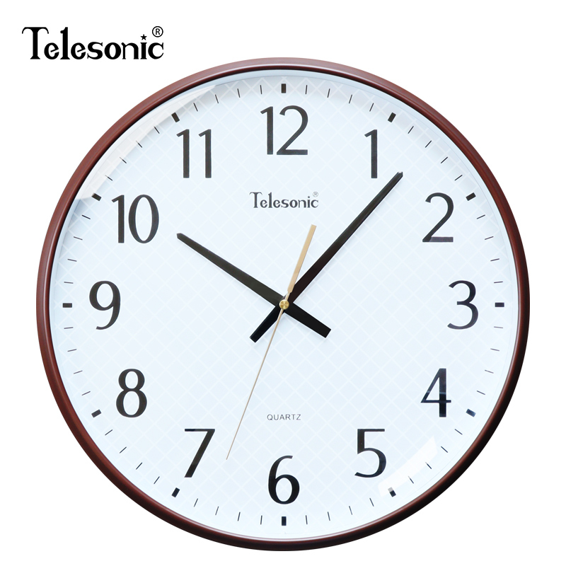 TELESONIC/天王星时钟大气居家挂钟餐厅创意挂表北欧现代简约石英钟表圆形客厅表