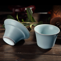 东道 汝窑 茶具配件 茶漏 澄心茶漏组 冰裂釉 开片可养 天青色 陶瓷